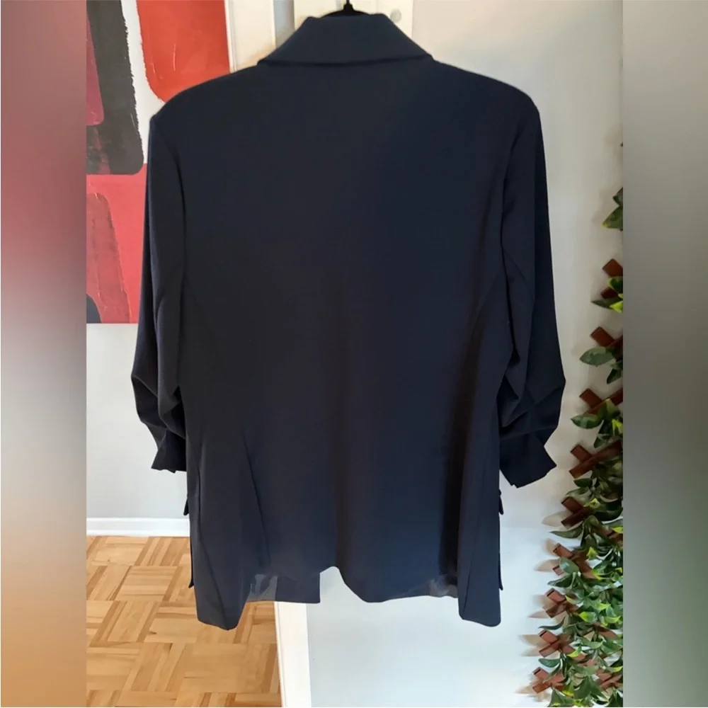 Suzy Shier Navy Blue Knit Blazer - Picture 3 of 5